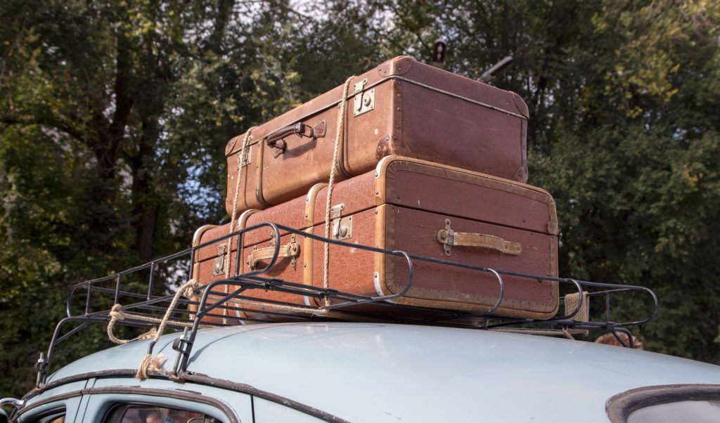 car trunk packed luggage